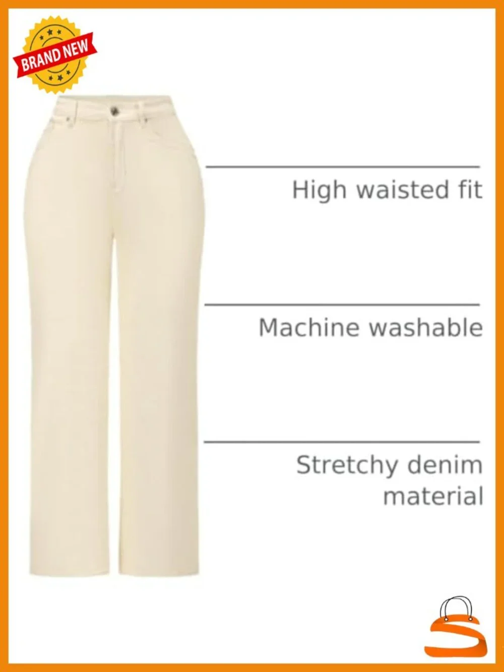 High Waisted Wide Leg Jeans Stretchy Distressed Denim Pants